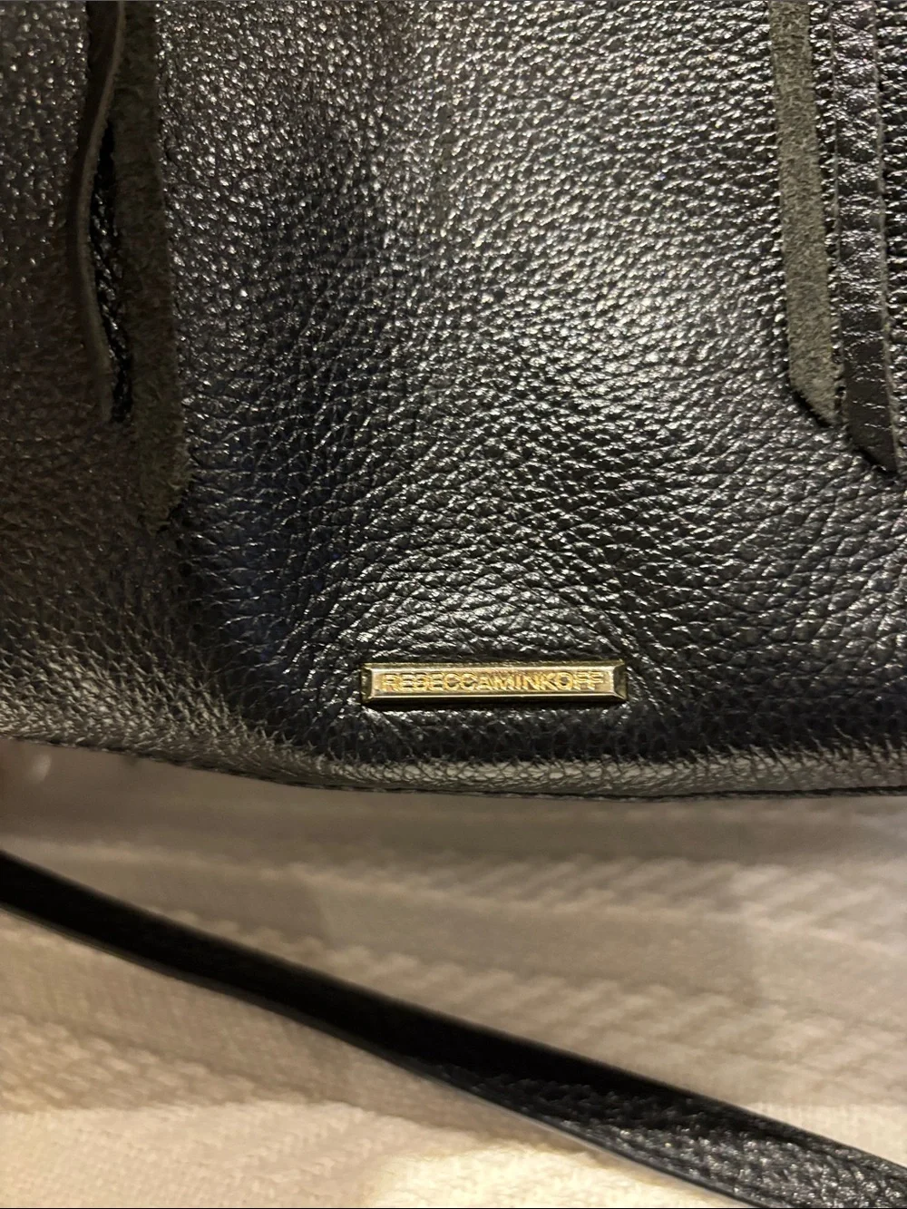 Rebecca Minkoff Classic Black Leather Tote Handbag - Women's Shoulder Bag